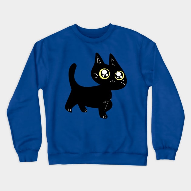 Cute Black Kitten Crewneck Sweatshirt by saradaboru